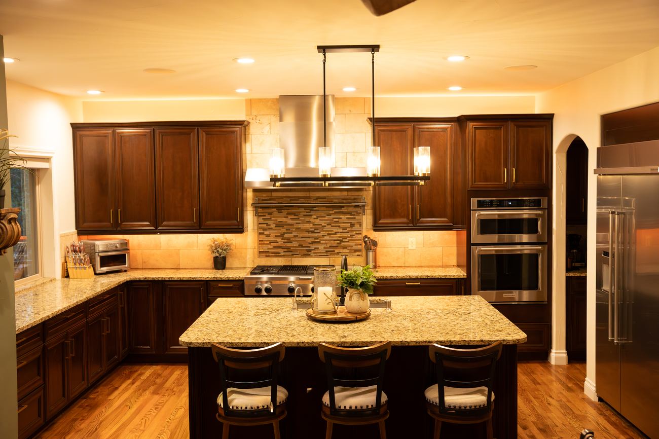 Warm custom kitchen interior